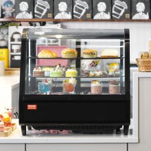 VEVOR Vitrina Refrigerada Comercial 100 L para Pastelería Tartas 2 Niveles LED