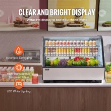 VEVOR Vitrina Refrigerada Comercial 146 L para Pastelería Tartas 2 Niveles LED