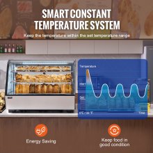 VEVOR Vitrina Refrigerada Comercial 146 L para Pastelería Tartas 2 Niveles LED