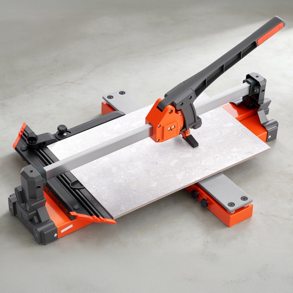 VEVOR Cortadora de Azulejos Manual 600 mm con Base con Resorte y Guía de Alineación, Corte Recto y Diagonal, Ruedas de Corte 8 y 22 mm, Acero al Carbono para Baldosas Cerámica Obras Suelo y Pared