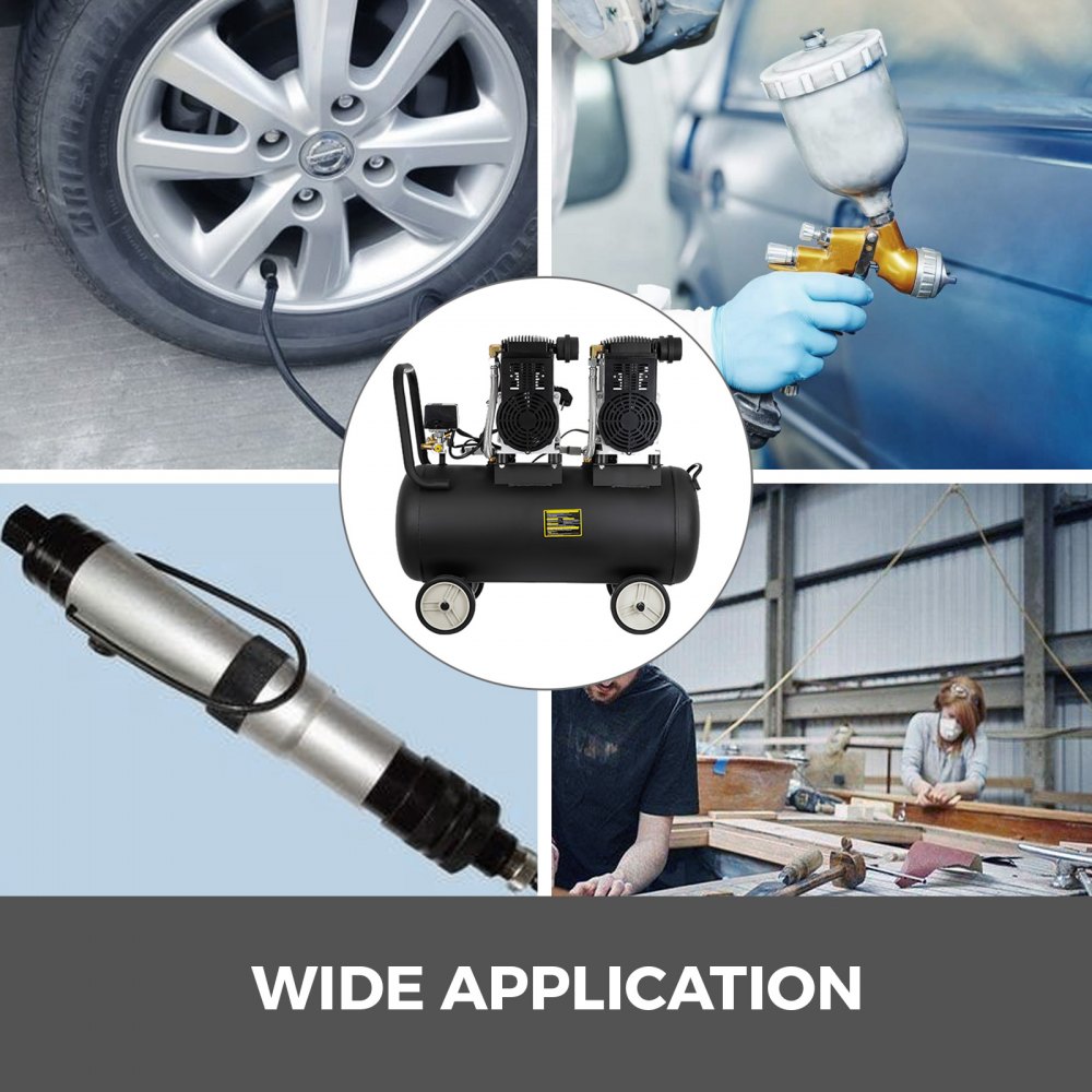 VEVOR Compresor de Aire sin Aceite 3200W 70L 250L/min Portátil Silencioso