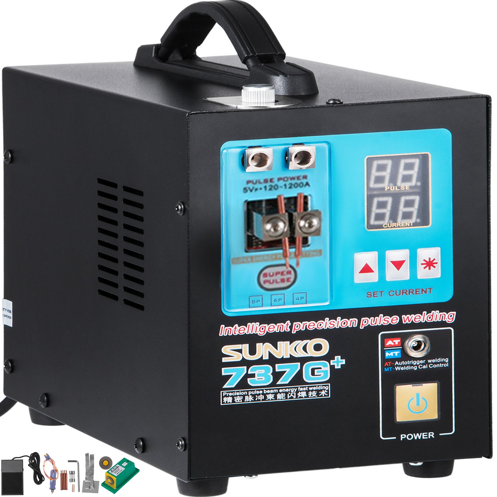 Sunkko 737g+ Maquina De Soldadura De Puntos Por Pulsos Baterias 18650 4300w