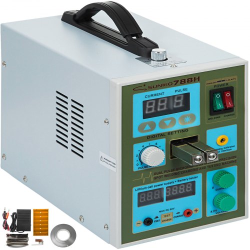 VEVOR Soldador Puntos Batería 50-800A, Soldadura por Puntos 788H, Soldador por Puntos, Máquinas de Soldar, con Función de Iluminación LED, para Varios Tamaños de Batería, Spot Welder 0,05~0,2 mm,
