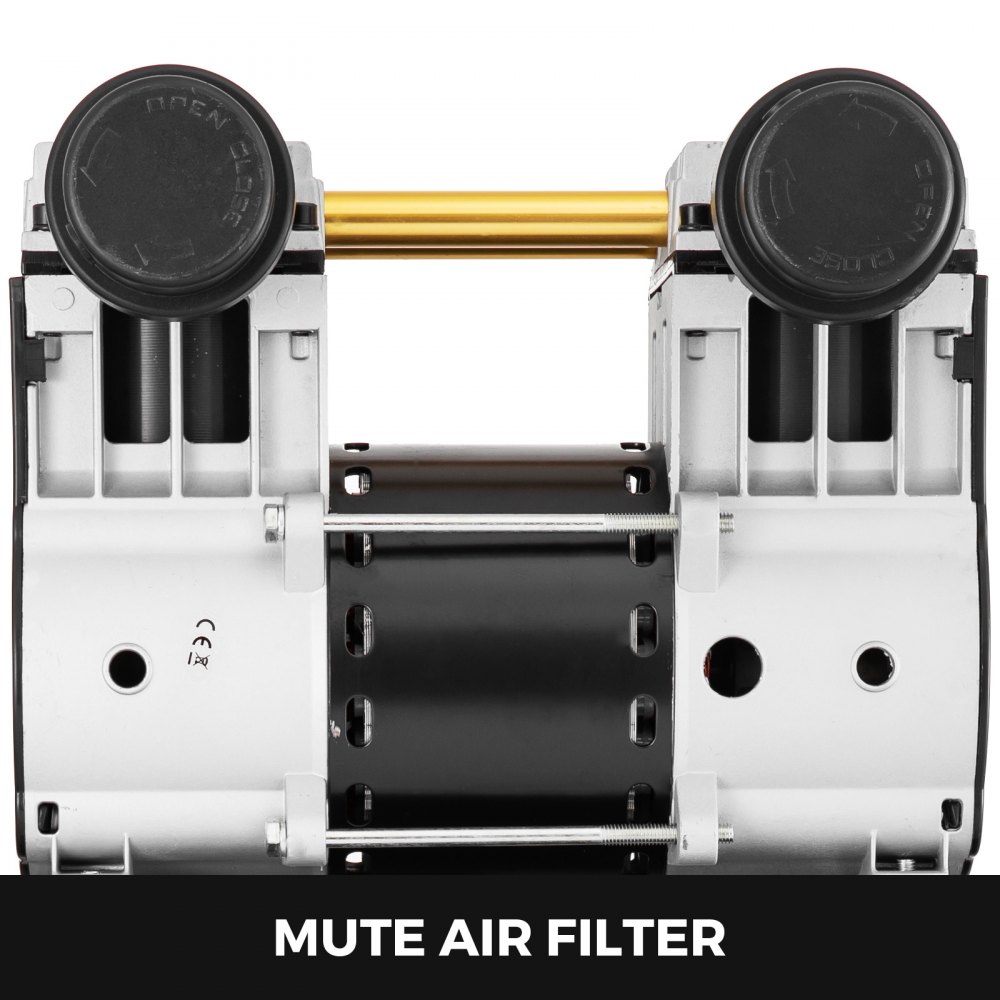 VEVOR Compresor de aire sin Aceite 30L 980W 180L/Min con Manómetro de tanque