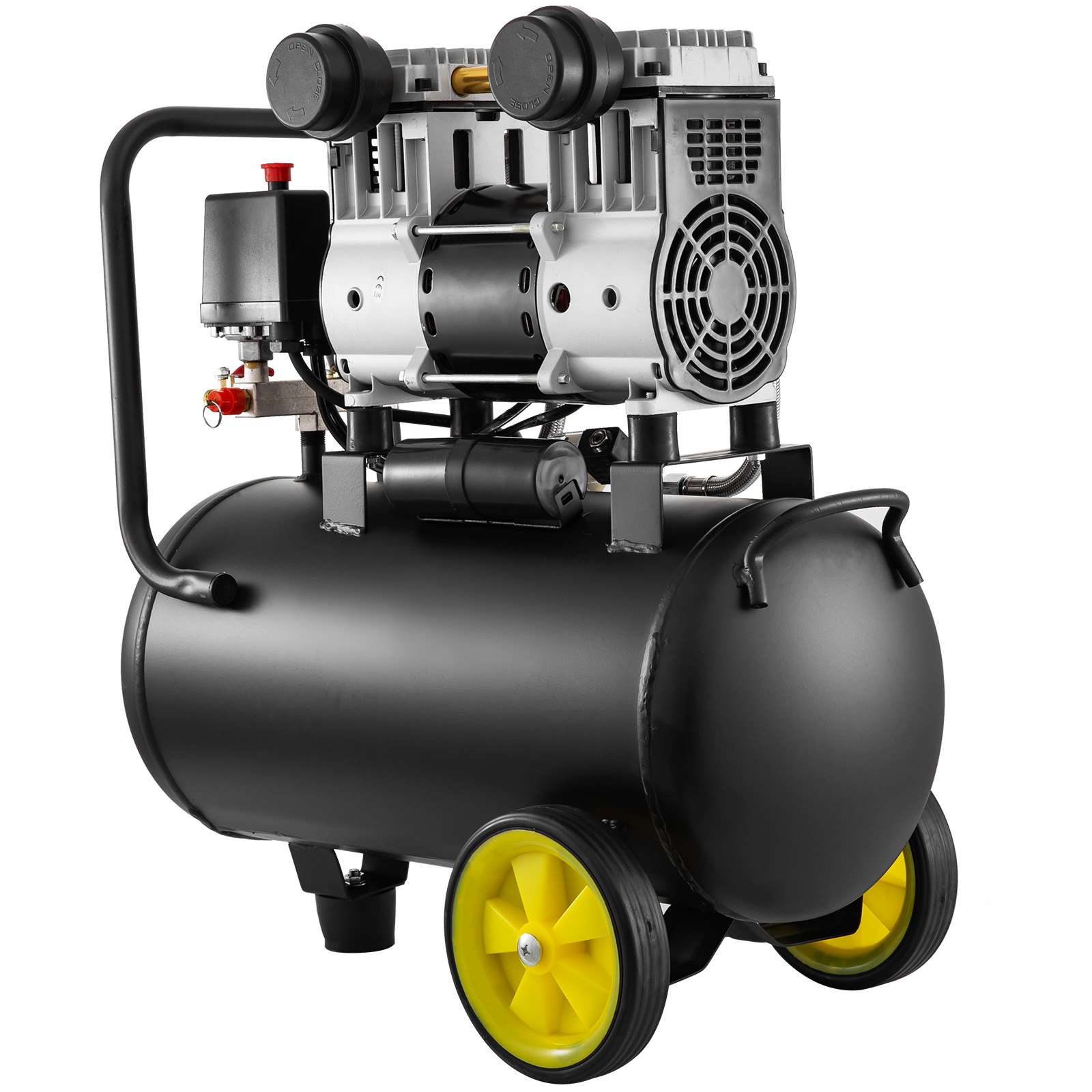 VEVOR Compresor de aire sin Aceite 30L 980W 180L/Min con Manómetro de tanque