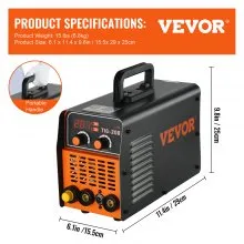 VEVOR TIG-200C 200Amp TIG/MMA ARC 2 en 1 Soldador HF IGBT DC