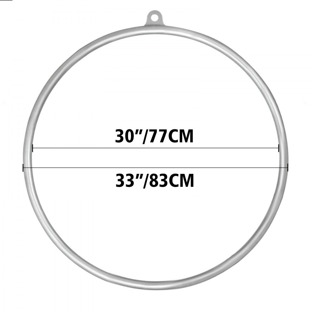 VEVOR Anillo Aéreo Aro de yoga Gimnasio 80cm de Diámetro Conjunto de Anillo Aéreo Invidual Punto Aro Lyra Circo Equipo Aéreo Aro Aéreo Acero Inoxidable Nylon Duradero Estudio Color Plata