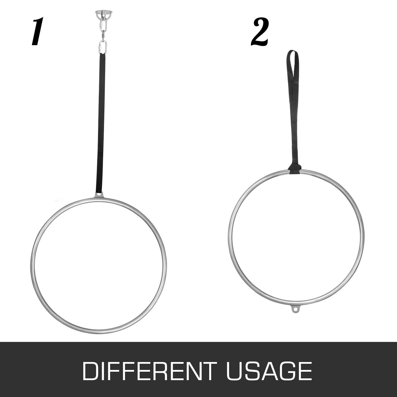 VEVOR Anillo Aéreo Aro de yoga Gimnasio 80cm de Diámetro Conjunto de Anillo Aéreo Invidual Punto Aro Lyra Circo Equipo Aéreo Aro Aéreo Acero Inoxidable Nylon Duradero Estudio Color Plata