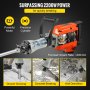 VEVOR Martillo Demoledor Eléctrico 1400 BPM Martillo de Demolición 2200W 220V / 60Hz Martillo de Demolición para Hormigón con 4 Cinceles Reemplazables Llaves y Mango Ergonómico Giratorio de 360°