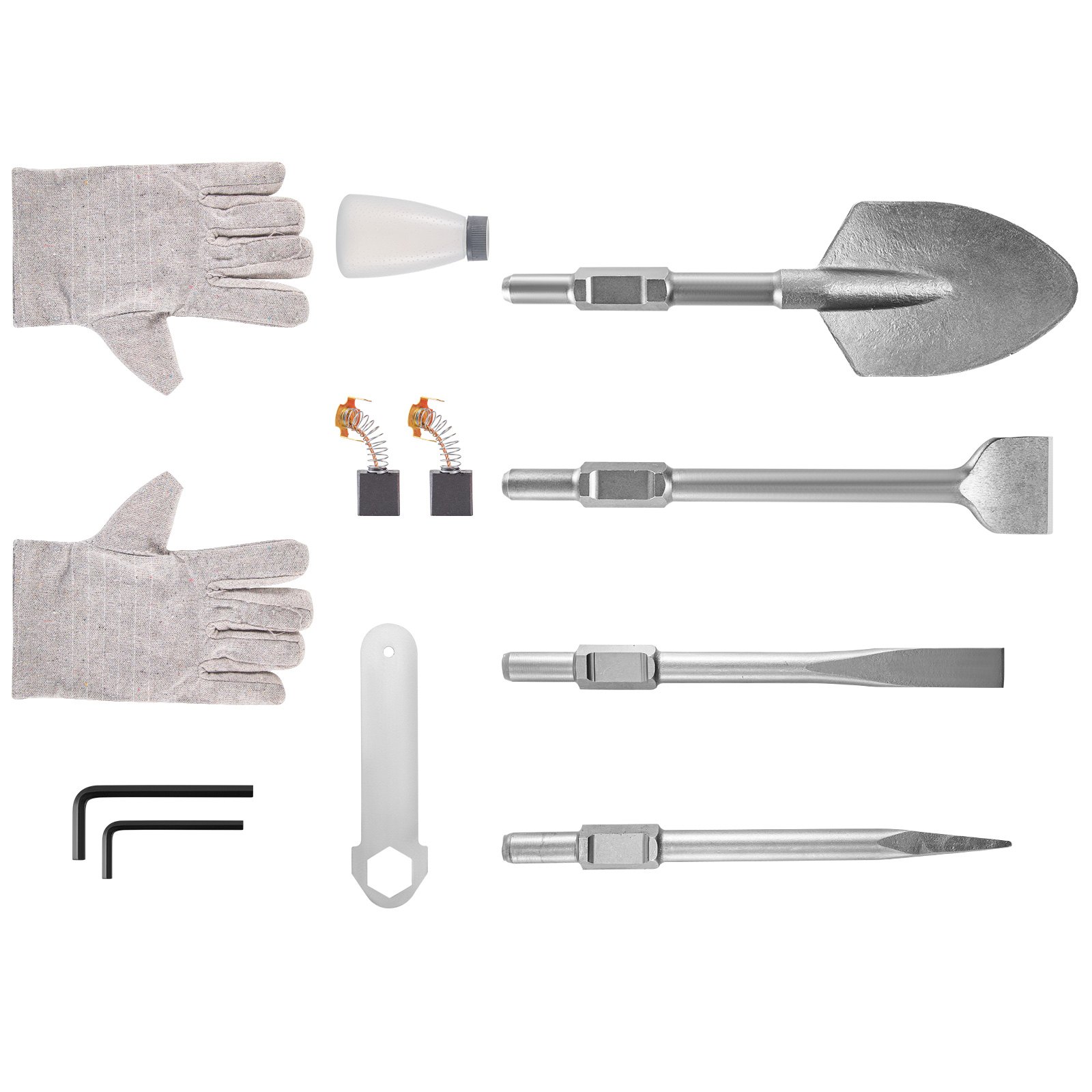 VEVOR Martillo Demoledor Eléctrico 1400 BPM Martillo de Demolición 2200W 220V / 60Hz Martillo de Demolición para Hormigón con 4 Cinceles Reemplazables Llaves y Mango Ergonómico Giratorio de 360°