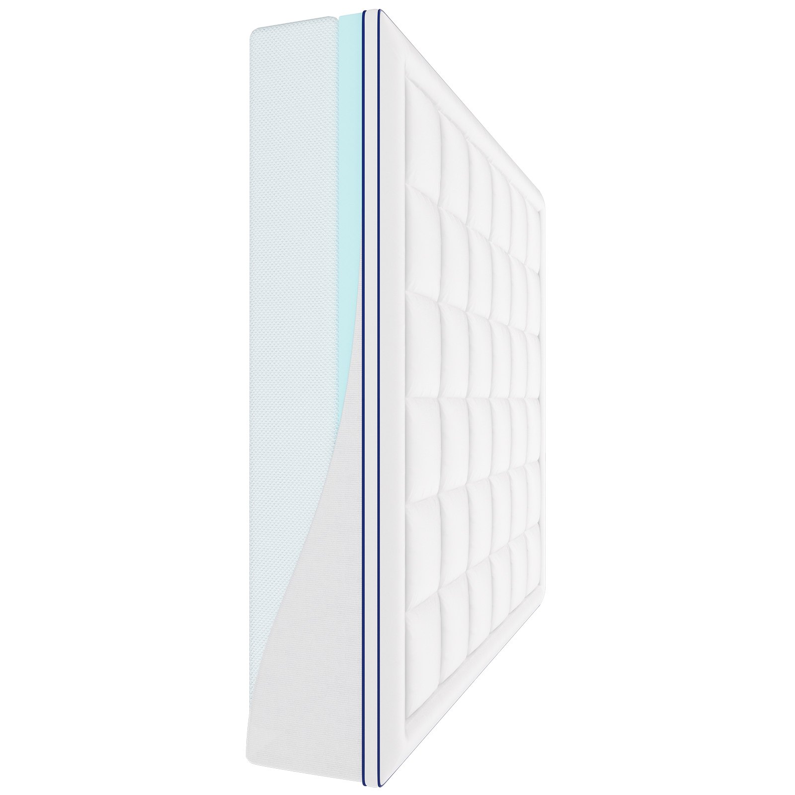 VEVOR Sobrecolchón de Espuma Viscoelástica y Relleno de Fibra 1930x2032x101,6 mm de Grosor