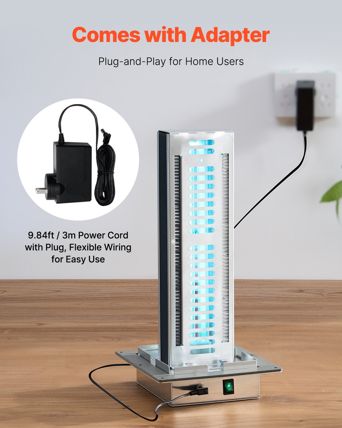 VEVOR HVAC Whole House Air Purifier, 24W, 254nm, In-Duct UV-UVC Light for Air Conditioning Ducts, Air Washer with 2 Bulbs and Carbon Filtration, HVAC UV Lamps for Air Conditioners