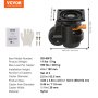 VEVOR Ruedas Giratorias para Muebles Juego de 4 Ruedas Niveladoras Capacidad de Carga Total 1000 kg Diámetro 63,5 mm Mango Mejorado Ruedas Ajustables 360° con Pies para Bancos de Trabajo, Máquinas