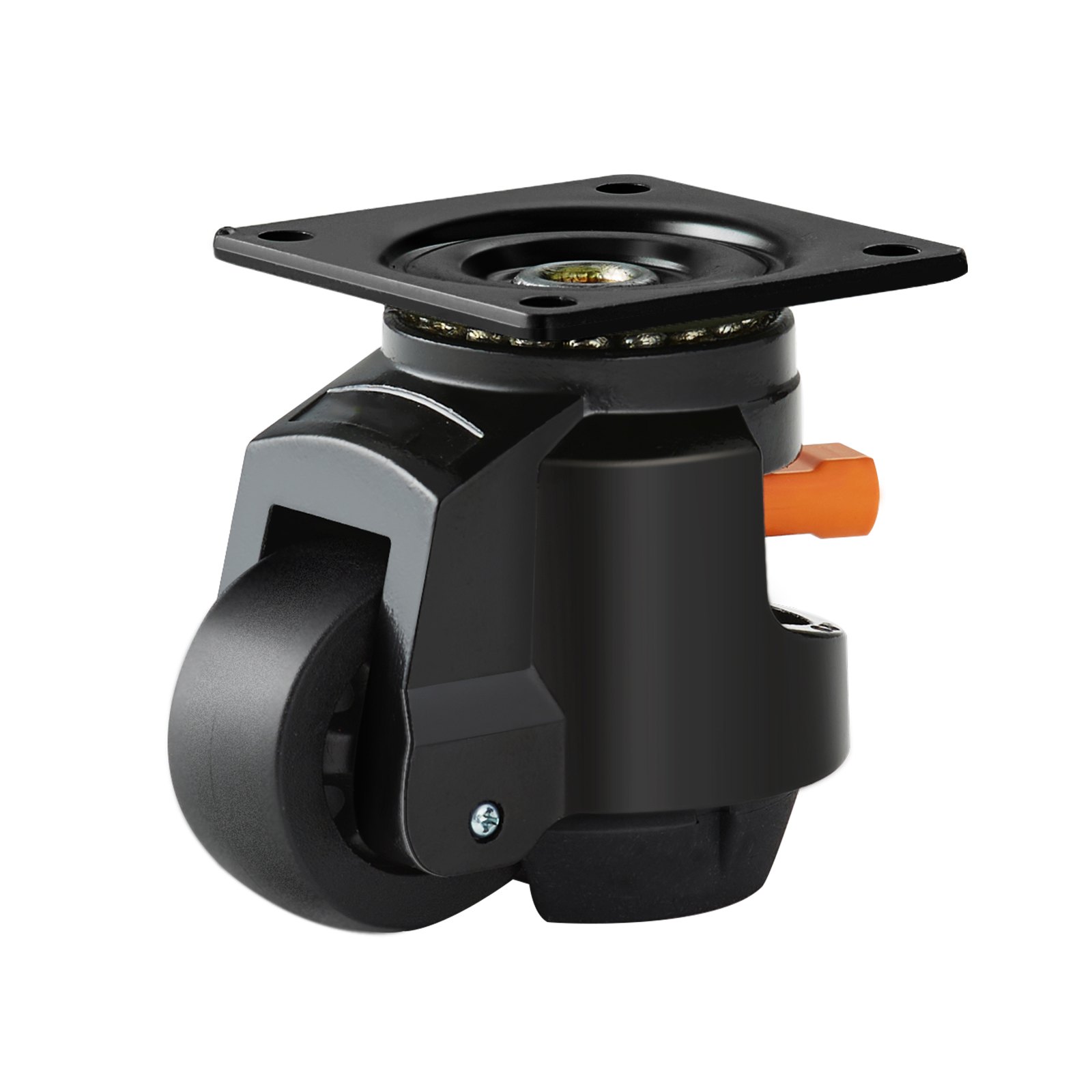 VEVOR Ruedas Giratorias para Muebles Juego de 4 Ruedas Niveladoras Capacidad de Carga Total 1000 kg Diámetro 63,5 mm Mango Mejorado Ruedas Ajustables 360° con Pies para Bancos de Trabajo, Máquinas