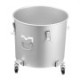 VEVOR Deep Frying Oil Bucket/Oil Disposal Container 37.8 L with Wheeled Base, Rustproof Carbon Steel Coating, Oil Transport Container with Lid, Filter Bag for Filtering Hot Cooking Oil, Grey