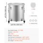 VEVOR Recolector de aceite y grasa usados ​​sobre ruedas 30L, Tambor de recolección de aceite para freidora de acero al carbono, Depósito de aceite con tapa, Clips de bloqueo, Bolsa de filtro, Gris