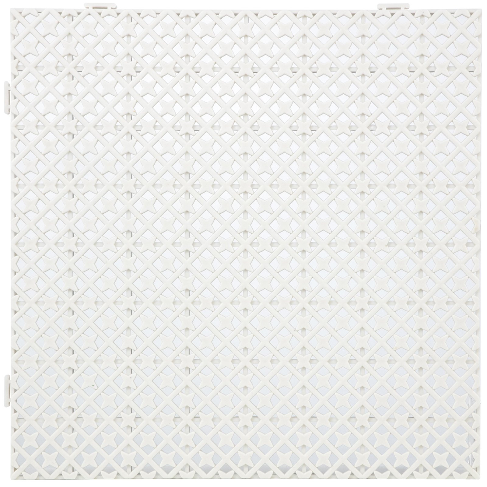 Baldosas de drenaje VEVOR blancas con diseño de estrellas entrelazadas.