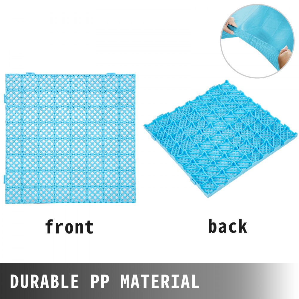 VEVOR Antihumedades Loseta Suelos 25 PCS Baldosas Alfombras Antideslizantes Ba?o 11,8x11,8x0,5 pulgadas para Suelos de Piscina Duchas de Jardin Ba?os Vestuarios y Terrazas Azul