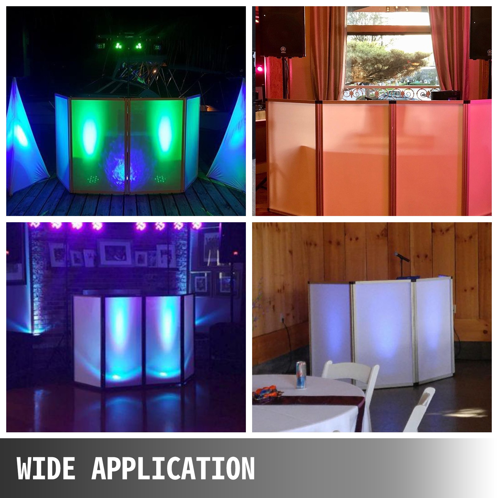 Cabina De Dj 70 X 480 Cmfachada De Evento De Dj Plegable De Pie Blanco Y Negro