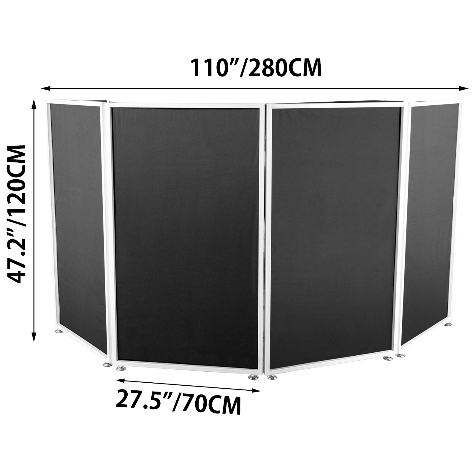 Cabina De Dj 70 X 480 Cmfachada De Evento De Dj Plegable De Pie Blanco Y Negro