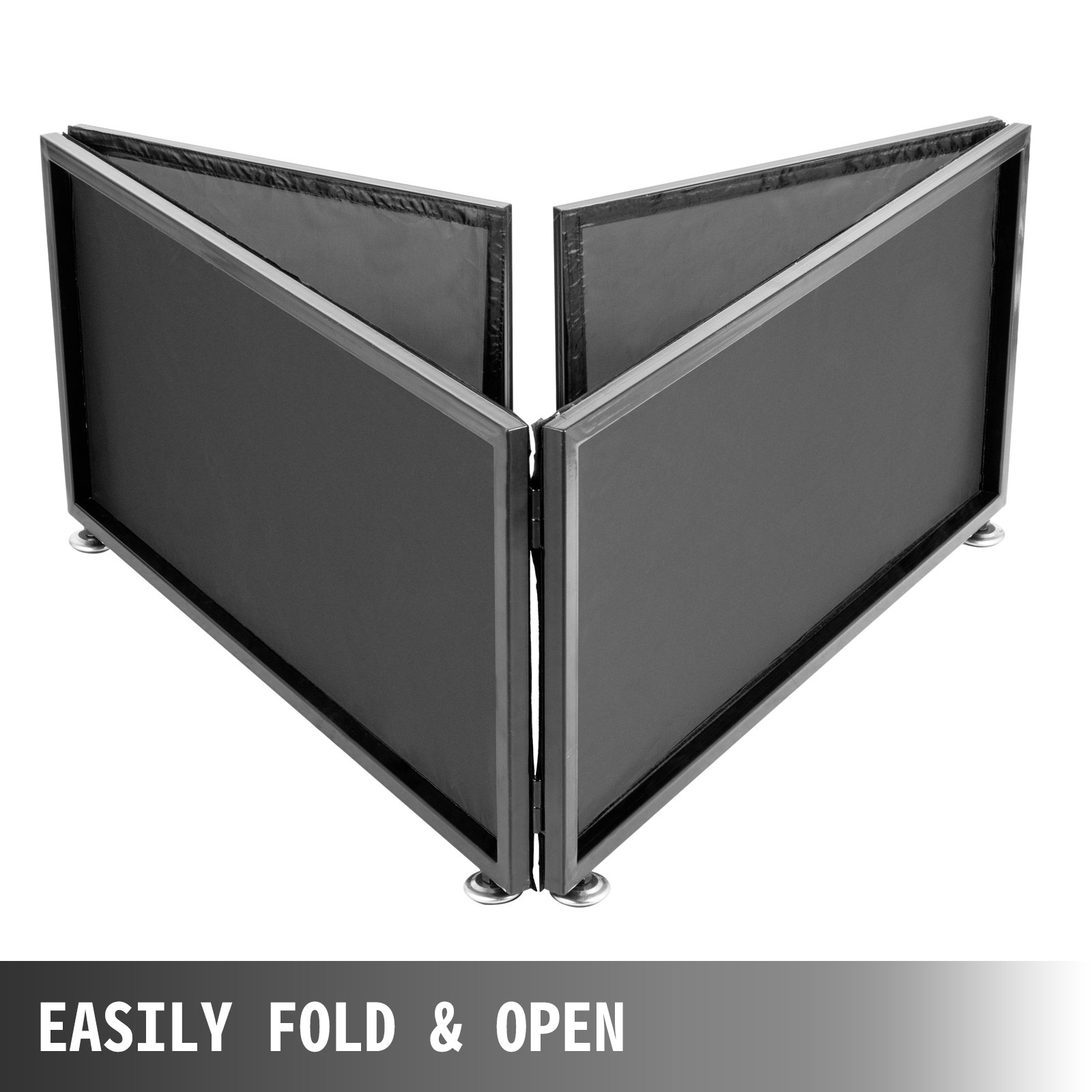 Cabina Dj Portátil De 40 X 270 Cm, Dj Stand Mesa Plegable De Blanco Y Negro