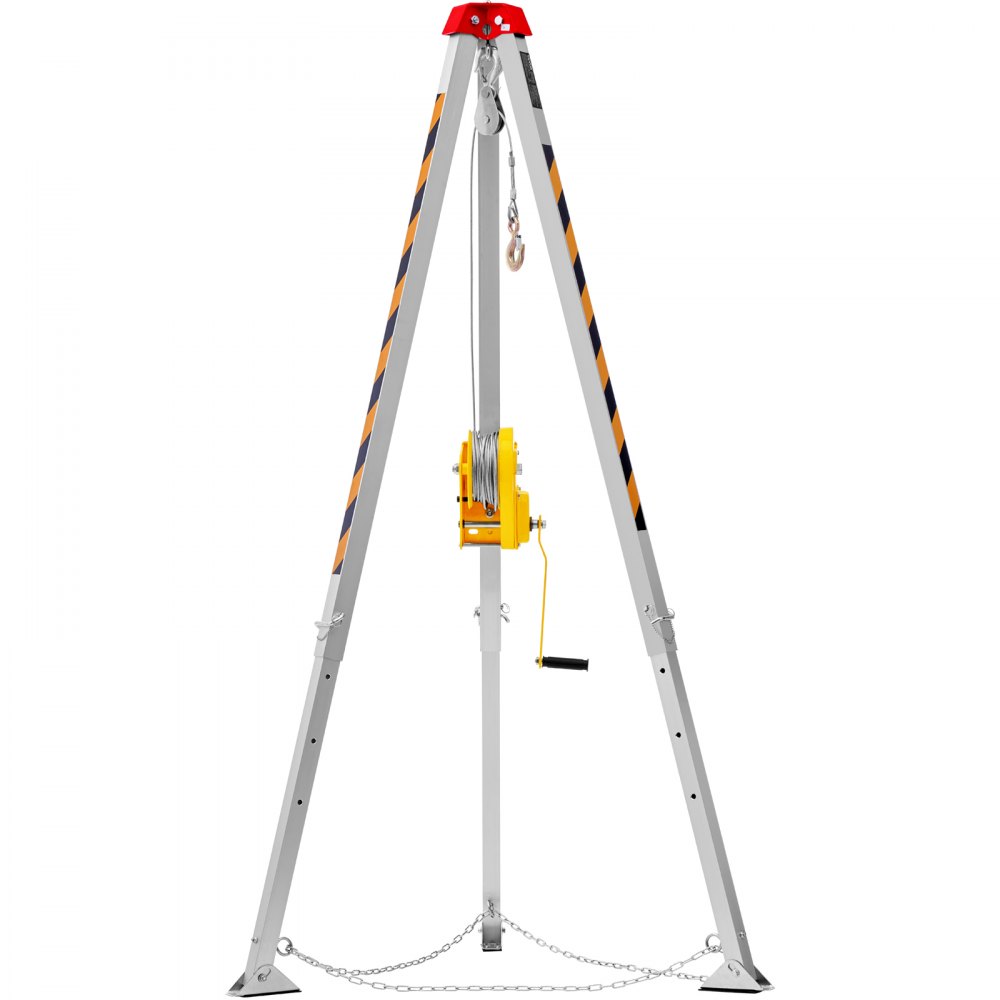 VEVOR confined space tripod set 1179 kg winch, confined space tripod with 2.45 m legs and 30 m cable, confined space rescue tripod with fall protection, strap, blower, confined space bag