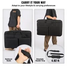 VEVOR Bolsa Acolchada para Mezclador de DJ, Tela Oxford 1200D, Bolsa de Transporte para Equipo de DJ con Bolsillo de Almacenamiento, Correa de Hombro Extraíble, 830 x 220 x 520 mm de Dimensiones