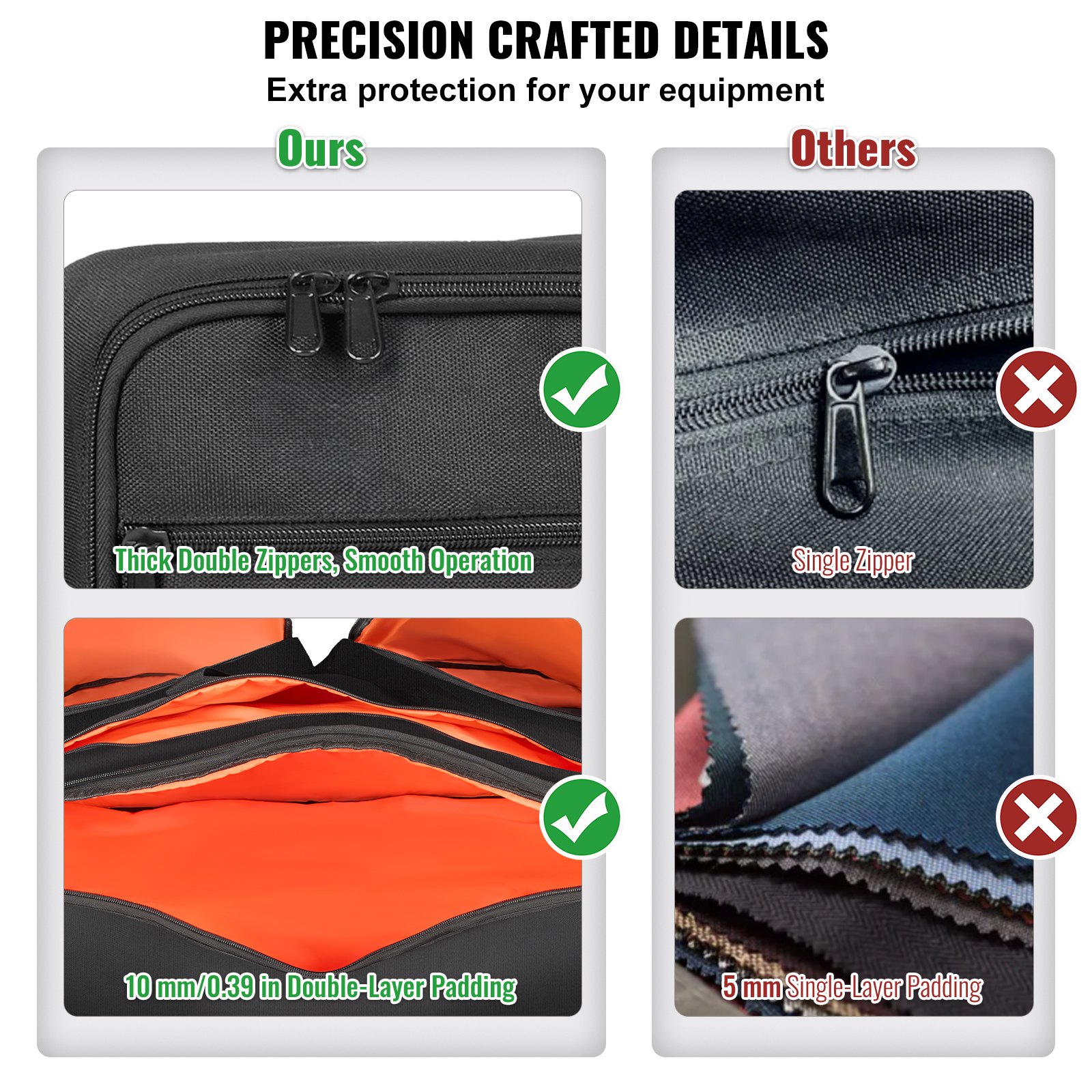 VEVOR Bolsa Acolchada para Mezclador de DJ, Tela Oxford 1200D, Bolsa de Transporte para Equipo de DJ con Bolsillo de Almacenamiento, Correa de Hombro Extraíble, 830 x 220 x 520 mm de Dimensiones