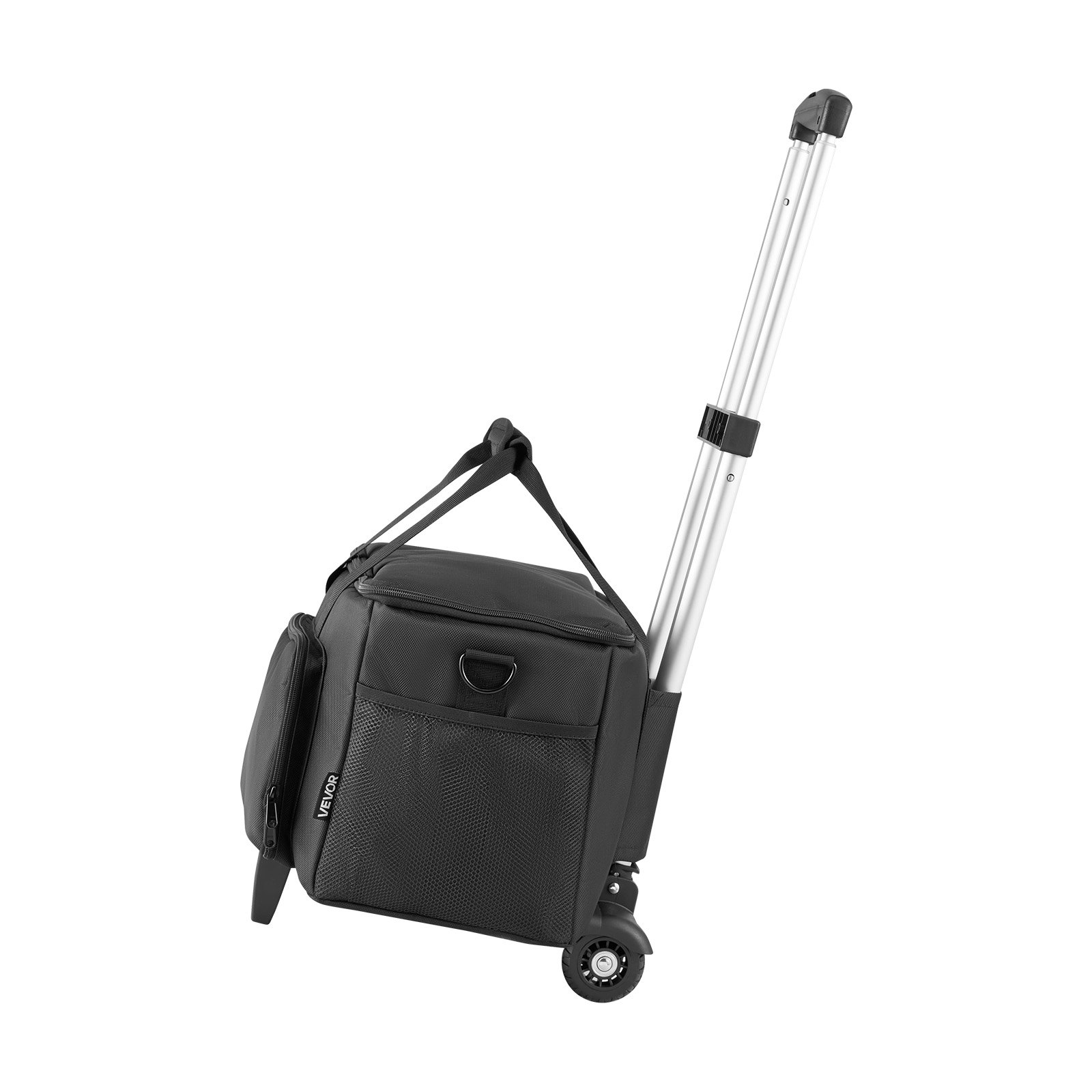 VEVOR Bolsa para DJ con Ruedas 50 x 24 x 26 cm, Bolsa de Viaje para Cables 1680D Acolchada con 6 Divisores Desmontables, Impermeable, Resistente al Desgaste para Accesorios Equipos de Sonido Músicos