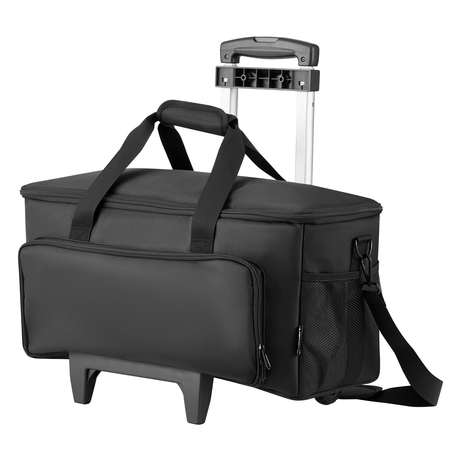 VEVOR Bolsa para DJ con Ruedas 50 x 24 x 26 cm, Bolsa de Viaje para Cables 1680D Acolchada con 6 Divisores Desmontables, Impermeable, Resistente al Desgaste para Accesorios Equipos de Sonido Músicos