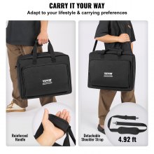 VEVOR Bolsa Acolchada para Mezclador de DJ, Tela Oxford 1200D, Bolsa de Transporte para Equipo de DJ con Bolsillo de Almacenamiento, Correa de Hombro Extraíble de 4,92 Pies, Acolchado de 10 mm