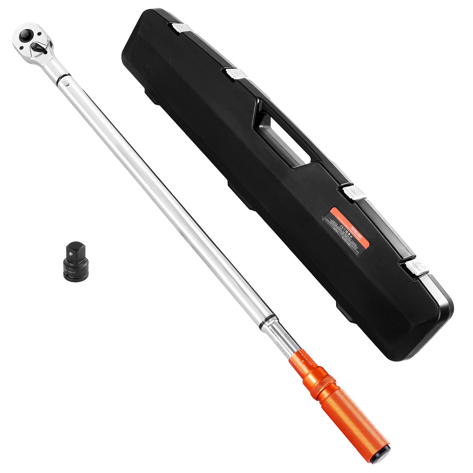 VEVOR Llave Dinamométrica de Clic Accionamiento de 3/4" 136–814 Nm 48 Dientes ±3% de Alta Precisión Juego de Llaves Dinamométricas de Doble Dirección con Escalas de Doble Rango para Reparación