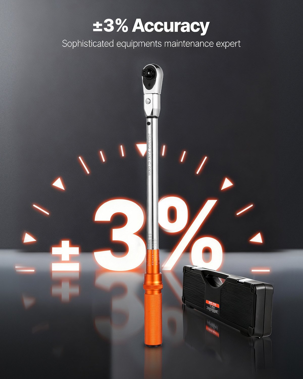 VEVOR Click Torque Wrench Set (Adjustable) with 1/2 Inch Drive 271-216.8 Nm, Two-Way Torque Wrench Set with Dual-Range Scales, 72 Teeth ±3% High Precision for Car Repair