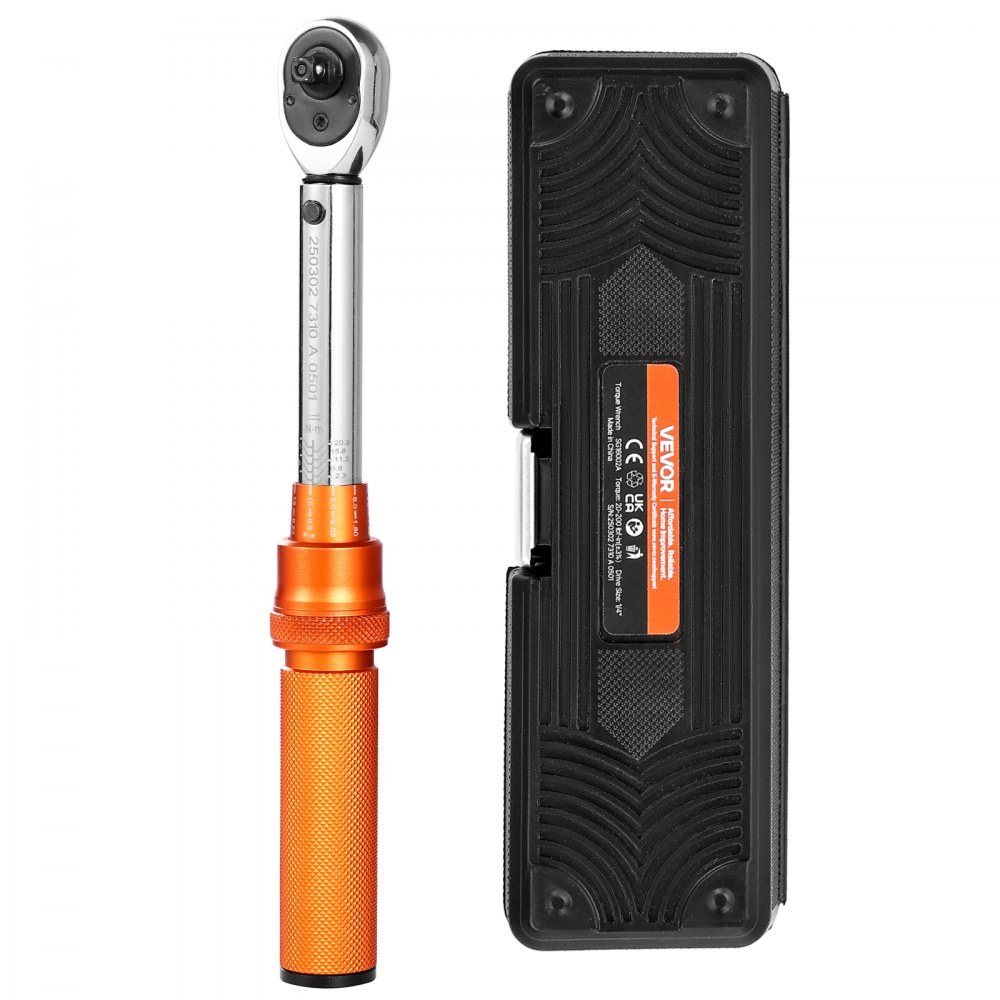 VEVOR Click Torque Wrench with 1/4 Inch Drive 2.3-22.6 Nm, Two-Way Torque Wrench Set with Dual Range Scales, 72 Teeth ±3% High Precision Alloy Steel for Automotive Repair