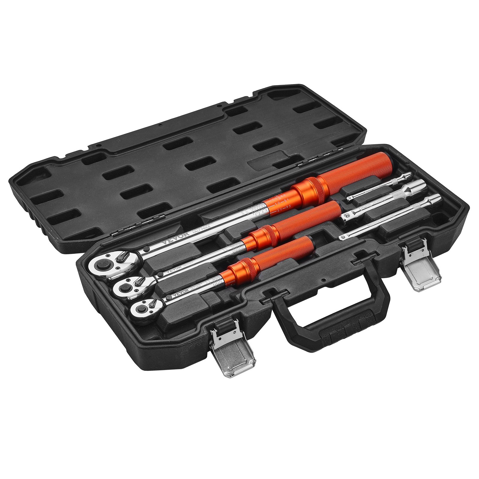VEVOR 3 PCS Juego de Llaves Dinamométricas de Clic Accionamiento de 1/4", 3/8" y 1/2" 72 Dientes Escalas de Doble Dirección y Doble Rango ±3 % de Alta Precisión para Reparación de Bicicletas