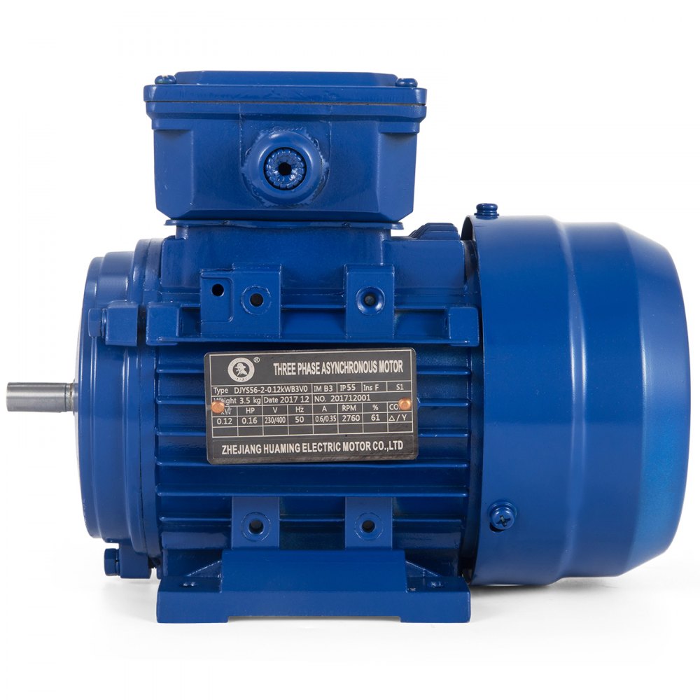 Motor Eléctrico Trifásico 0.12 Kw 1/6 Hp 3000 Rpm B3 Blue Fans 230/400 V