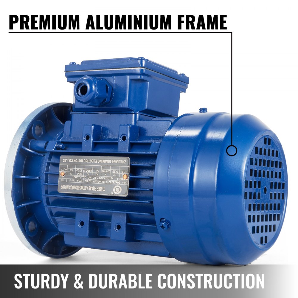 Motor Eléctrico Trifásico 0.18 Kw 1/4 Hp 3000 Rpm B5 F Insulation 50hz 230/400 V