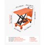 VEVOR Mesa Elevadora Hidráulica Carga Máx. 1000 kg Elevación Máx. 101,6 cm, Carro Hidráulico de Tijera con Pedal, Mango Plegable, Descenso Controlado y Ruedas de PU con Bloqueo para Almacén y Taller