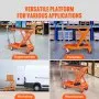 VEVOR Carro Hidráulico de Mesa Elevadora Capacidad de Carga de 230 kg Elevador Manual de Tijera Simple Altura de Elevación de 720 mm 4 Ruedas Cojín Antideslizante para Manipulación Transporte, Naranja