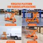 VEVOR Carro Hidráulico de Mesa Elevadora Capacidad de Carga de 150 kg Elevador Manual de Tijera Simple Altura de Elevación de 720 mm 4 Ruedas Cojín Antideslizante para Manipulación Transporte, Naranja