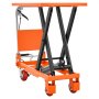 VEVOR Mesa Elevadora Hidráulica, Carro Hidráulico Carga 500 kg Altura 90 cm, con Pedal de Elevación, Descenso Controlado, Ruedas de PU con Bloqueo Trasero y Paneles Protectores para Almacén y Taller