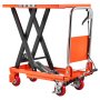 VEVOR Mesa Elevadora Hidráulica, Carro Hidráulico Carga 500 kg Altura 90 cm, con Pedal de Elevación, Descenso Controlado, Ruedas de PU con Bloqueo Trasero y Paneles Protectores para Almacén y Taller