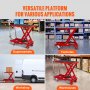 VEVOR Carro Hidráulico de Mesa Elevadora Capacidad de Carga de 230 kg Elevador Manual de Tijera Simple Altura de Elevación de 720 mm 4 Ruedas Cojín Antideslizante para Manipulación Transporte, Rojo