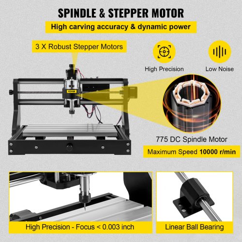 VEVOR 500mw-15W Cnc 3018 Pro Cnc 3018 Máquina CNC Grabador Láser Máquina de Grabado Láser para Cuero de Madera de Plástico