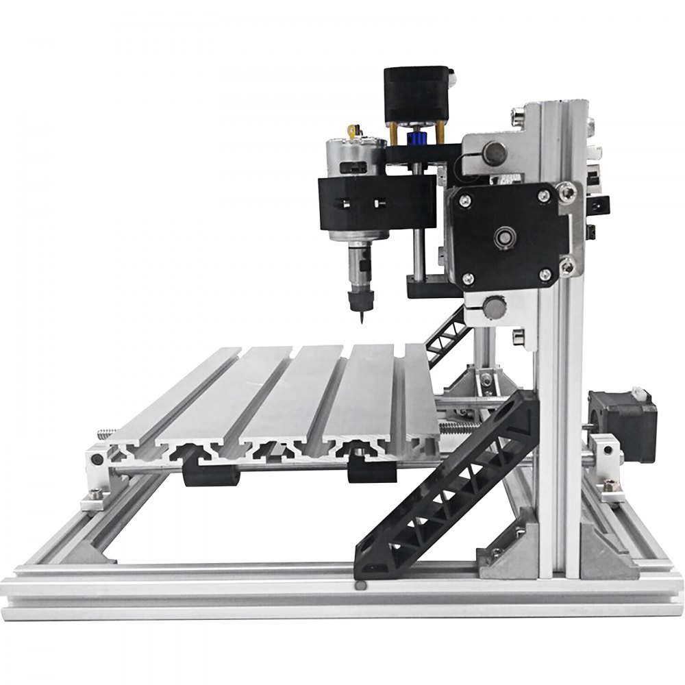 VEVOR Máquina Láser de Grabado, Recorrido de Trabajo 9,4"x7,1"x1,6", GRBL Control CNC Máquina de 3 Ejes, con Varillas de Extensión de 5mm, Máquina de Grabado CNC 2418 DIY, de Perfiles de Aluminio 2020