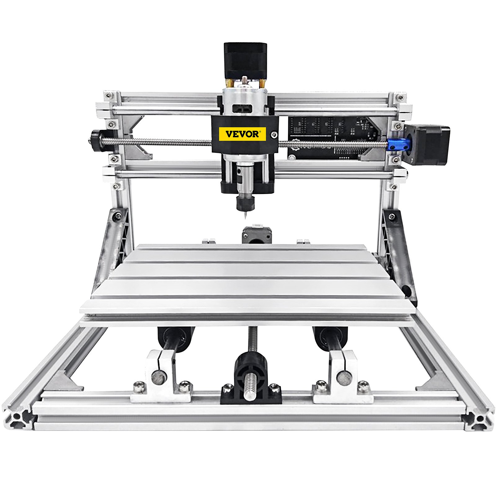 VEVOR Máquina Láser de Grabado, Recorrido de Trabajo 9,4"x7,1"x1,6", GRBL Control CNC Máquina de 3 Ejes, con Varillas de Extensión de 5mm, Máquina de Grabado CNC 2418 DIY, de Perfiles de Aluminio 2020