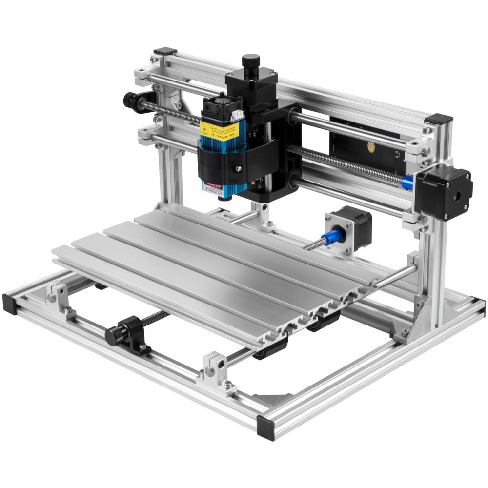 VEVOR Máquina de Grabado CNC 3018 DIY Grabador Láser de 500 mw GRBL Control Máquina de Grabado Recorrido de Trabajo 30 x 18 x 4,5 cm Máquina CNC Láser de 3 Ejes con Varillas de Extensión de 5 mm