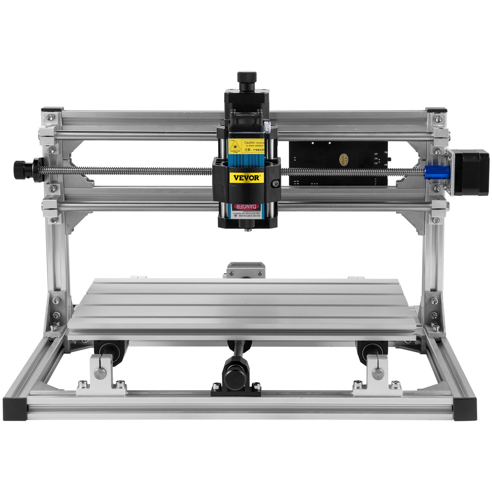 VEVOR Máquina de Grabado CNC 3018 DIY, Grabador Láser de 5500 mw, Máquina CNC Láser, Equipada con 3 Ejes XYZ Refinados, GRBL Control Máquina de Grabado, Recorrido de Trabajo Efectivo: 11,8"x7,1"x1,8"