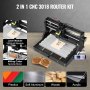 VEVOR Grabador Láser CNC 3018 Pro CNC 3018 10000U 15 W 3 Ejes Control GRBL CNC Máquina de Grabado Láser Grabador Láser Máquina CNC 3018 Grabado Láser para Grabar Todo Tipo de Plásticos Aluminio