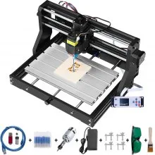 VEVOR Grabador Láser CNC 3018 Pro CNC 3018 10000U 15 W 3 Ejes Control GRBL CNC Máquina de Grabado Láser Grabador Láser Máquina CNC 3018 Grabado Láser para Grabar Todo Tipo de Plásticos Aluminio